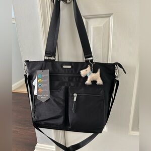 Baggallini Large Tote, Shoulder Bag with Trolley Strap | Work, Travel, Carry on